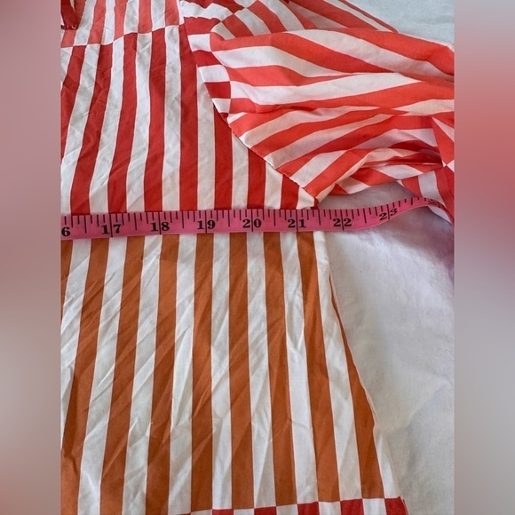 Who What Wear Cool Striped Button Down Shirt W/Statement Sleeves Like New Size L - Picture 8 of 9